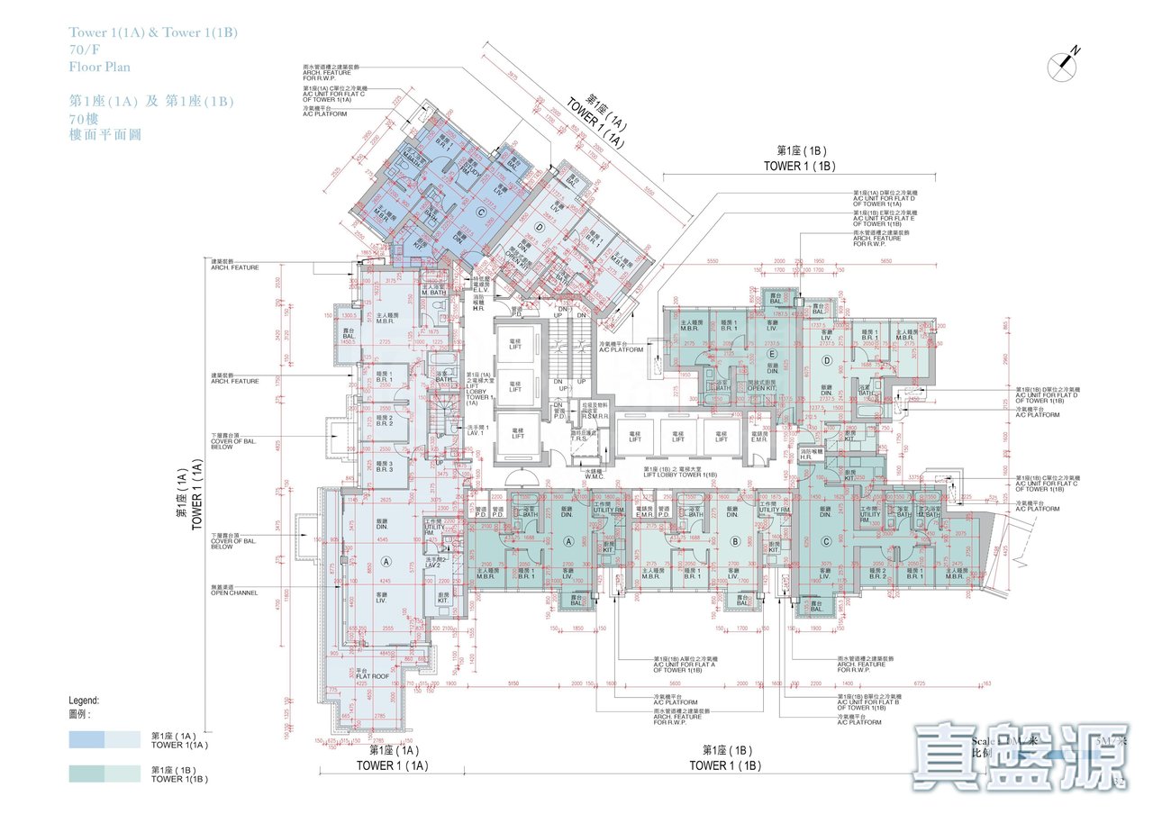 日出康城 9期C OCEAN MARINI 1座 (1A), 1座 (1B), 1座(1A) 及 1座(1B) 70樓 70樓