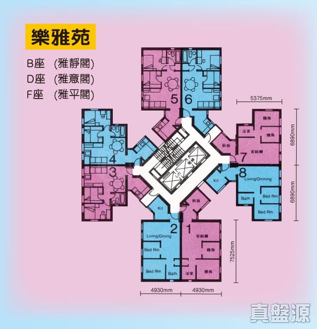 樂雅苑 雅平閣 (F座) 中層 3室 九龍灣/牛池灣/鑽石山/黃大仙