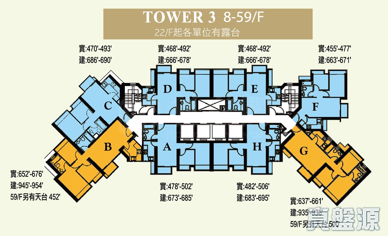 泓景台 1期 3座 中层 A室 西九龙