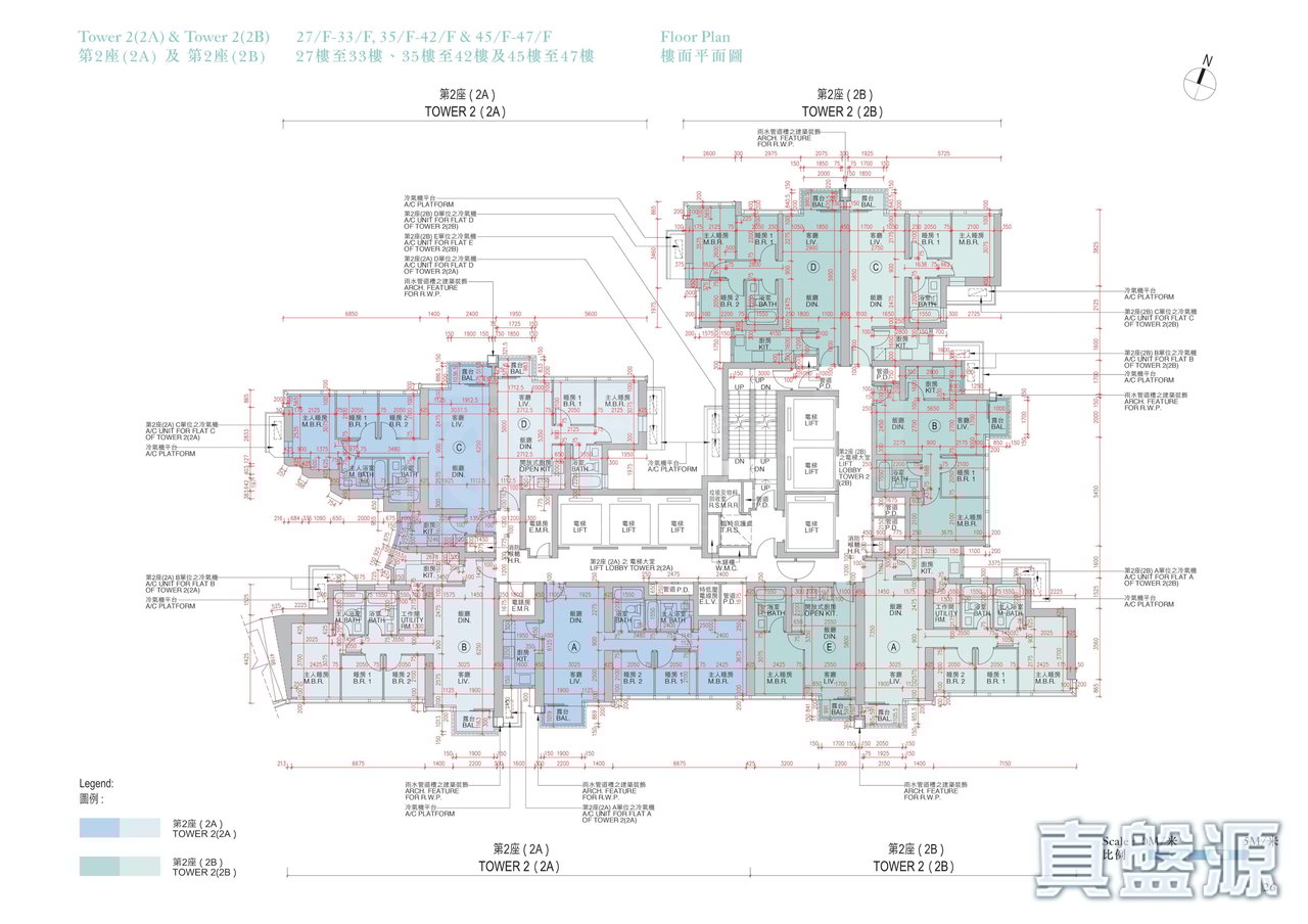 日出康城 9期B GRAND MARINI 2座 (2A), 2座 (2B), 2座(2A) 及 2座(2B) 27-33樓, 35-42樓, 45-47樓 27-33樓, 35-42樓, 45-47