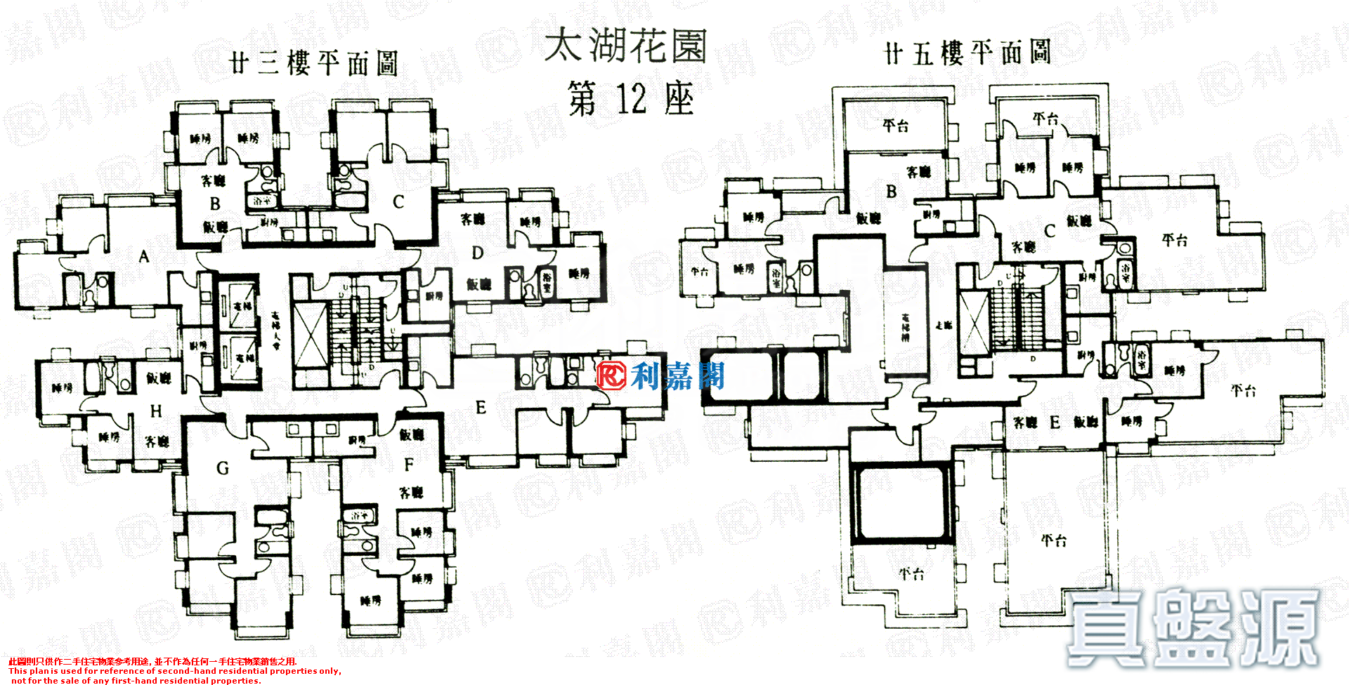 太湖花园 1期 12座 极高层 E室 大埔