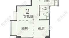 金獅花園 2期 金寧閣 (D座) 低層 2室 大圍