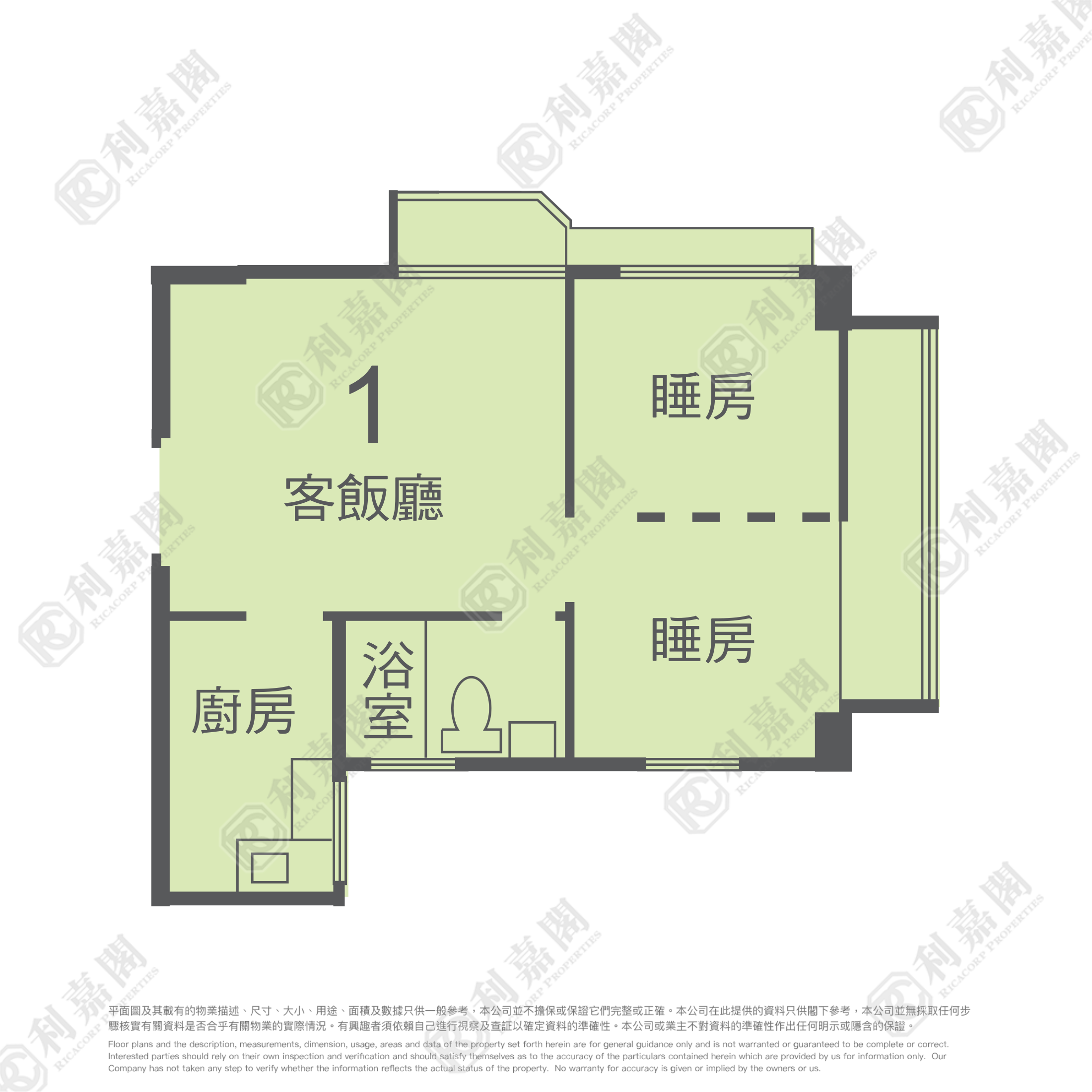 金獅花園 2期 金福閣 (E座) 極高層 1室 大圍