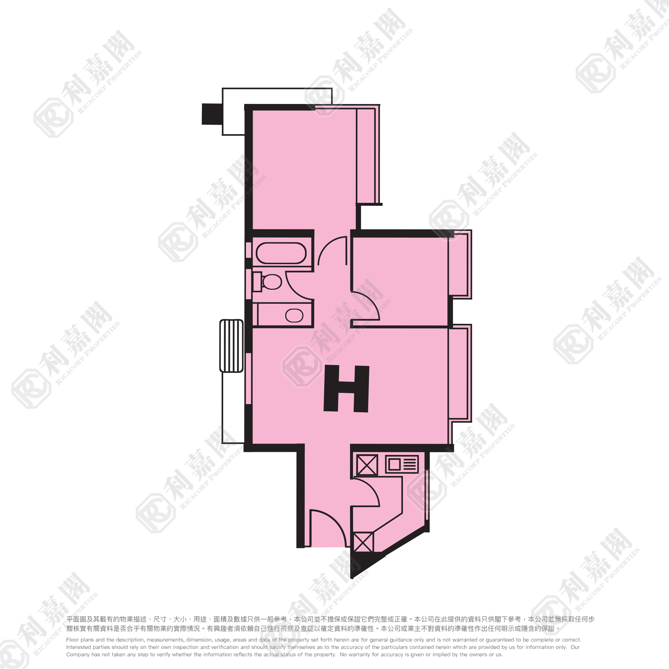 TUNG CHUNG CRESCENT PHASE 1 - Block 1 Very High Floor Zone Flat H Tung Chung