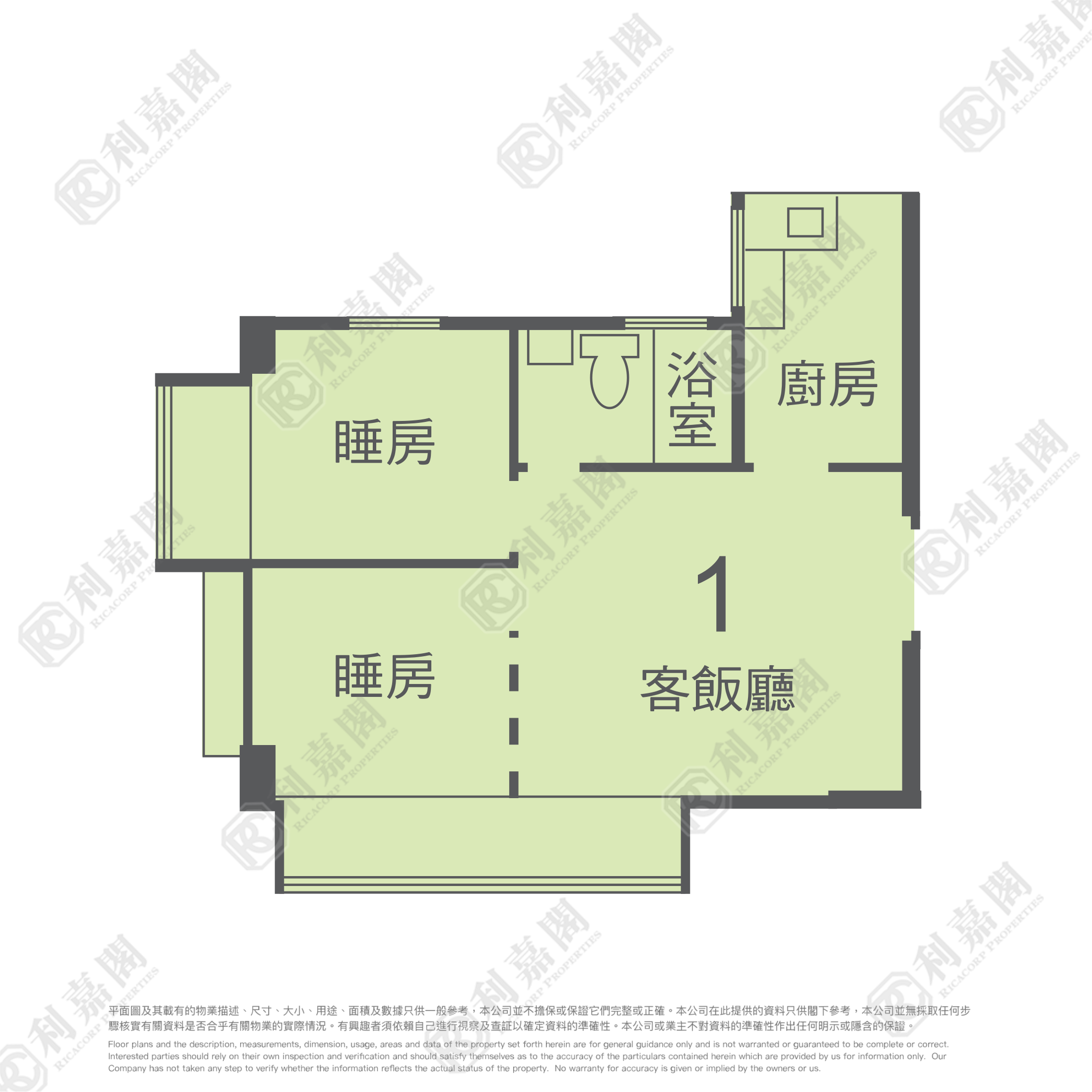 金獅花園 2期 金滿閣 (F座) 極高層 1室 大圍