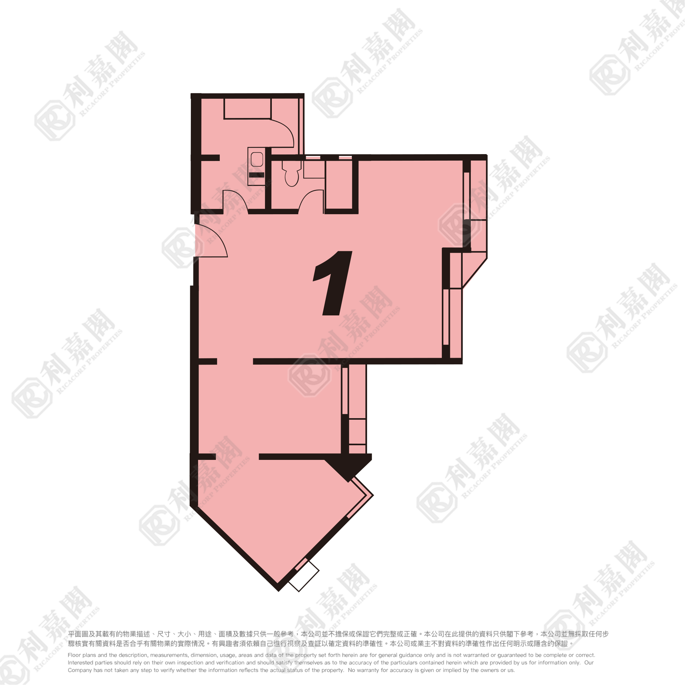 煜明苑 焜明阁 (B座) 高层 1室 将军澳
