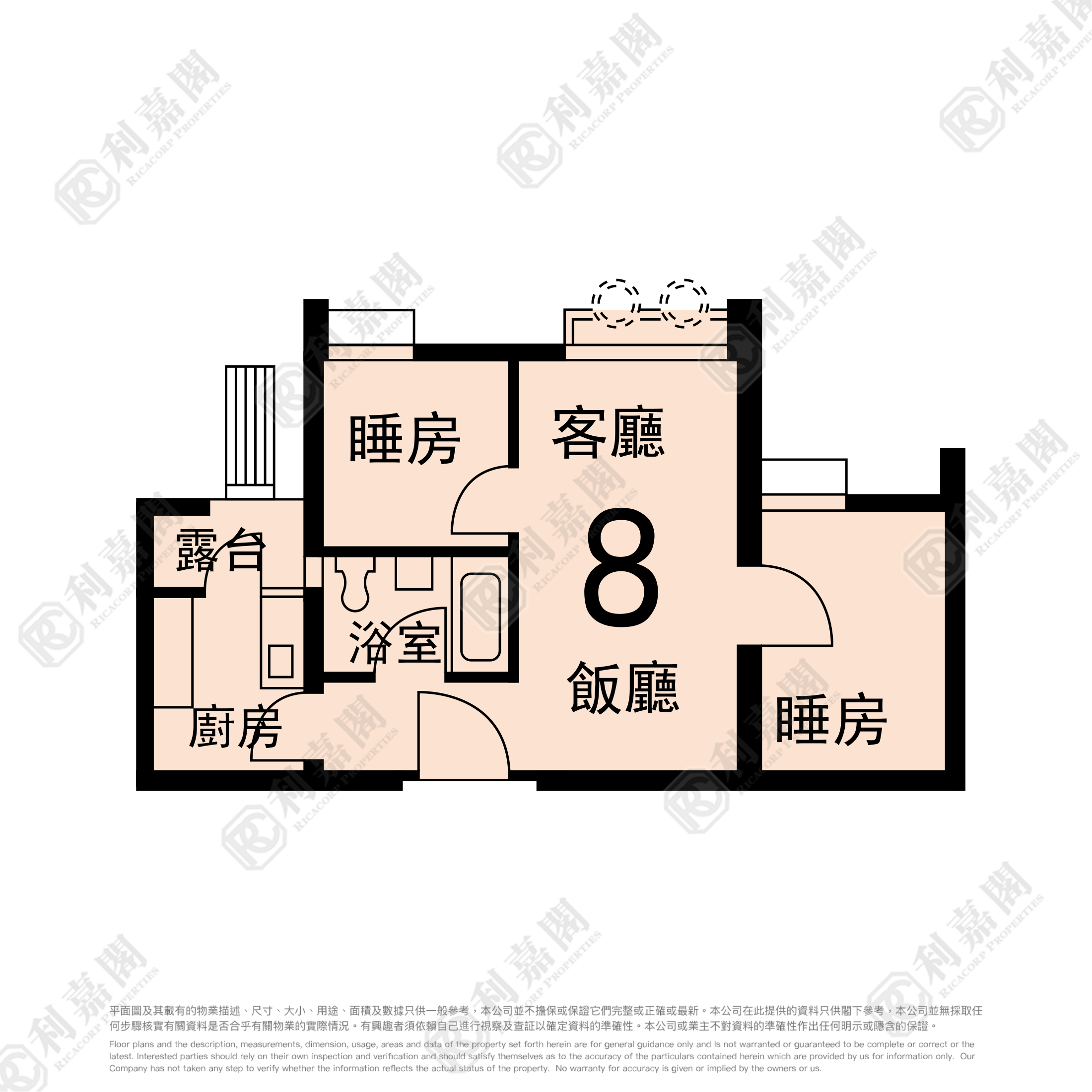 頌明苑 輝明閣 (B座) 低層 8室 將軍澳