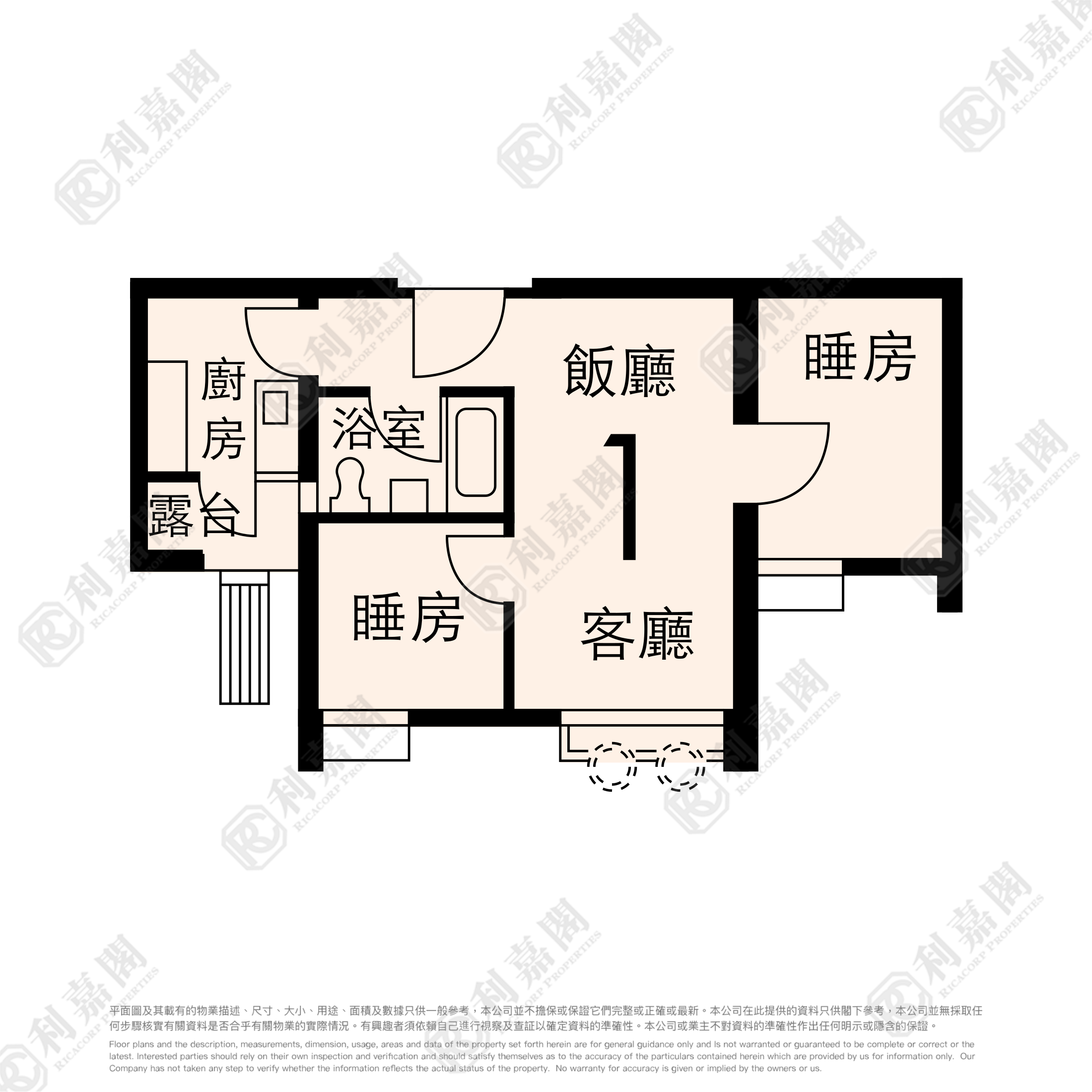 景明苑 晖景阁 (B座) 高层 1室 将军澳