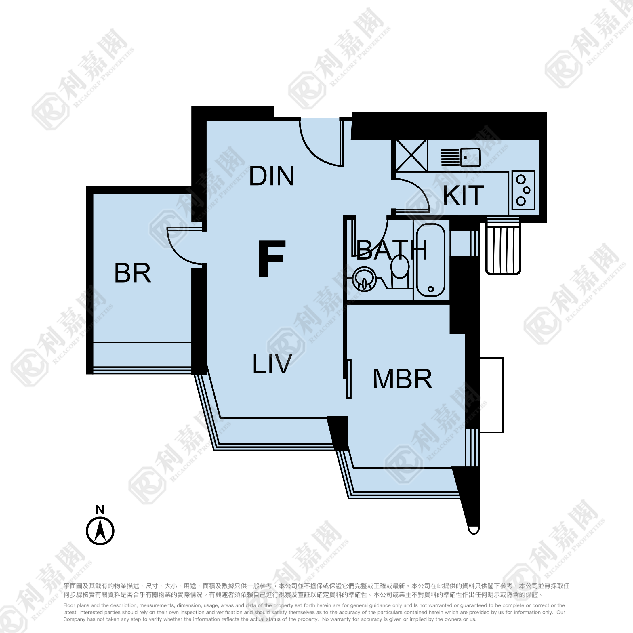 藍天海岸 1期 2座 中層 F室 東涌